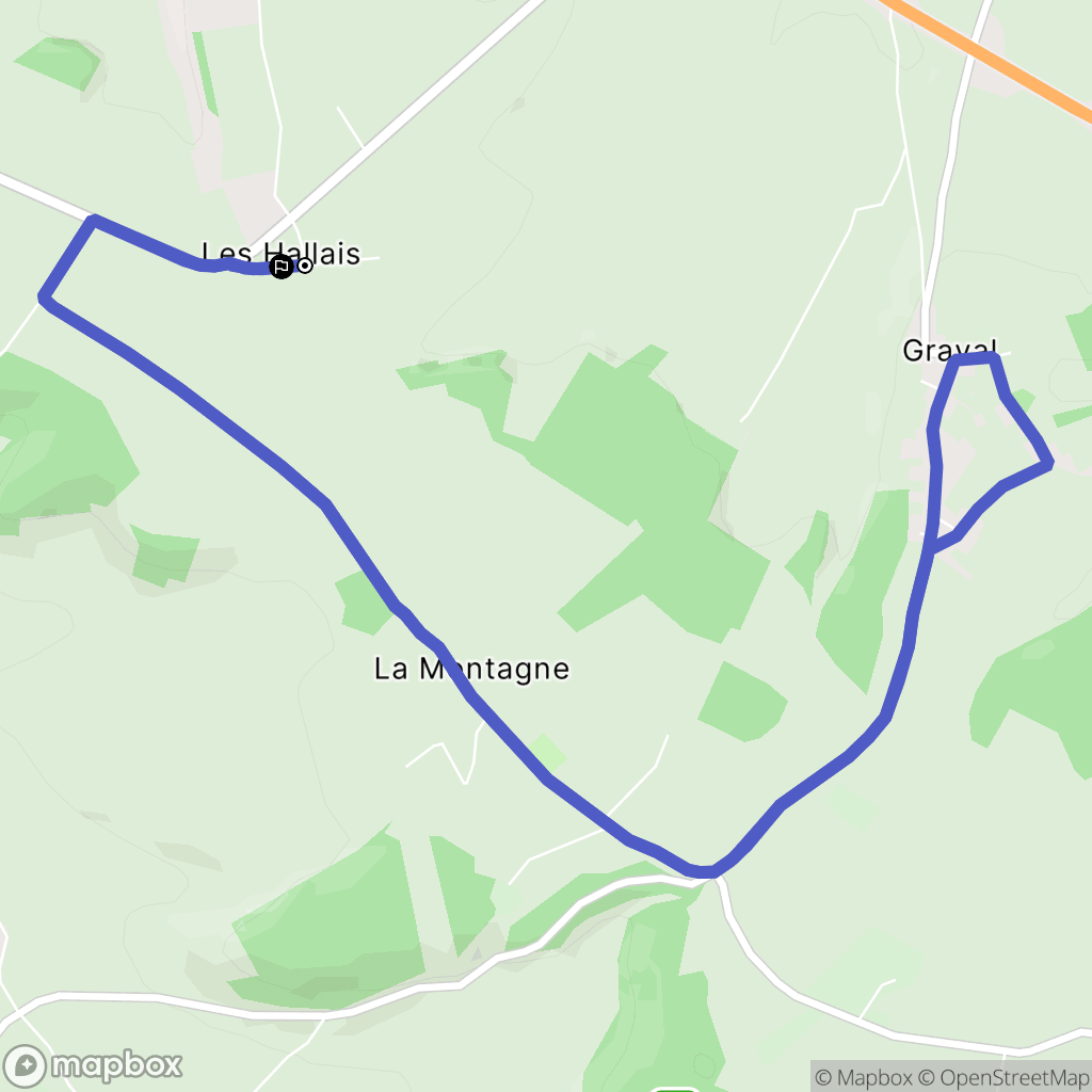 Bouelles : carte du parcours de randonnée - France