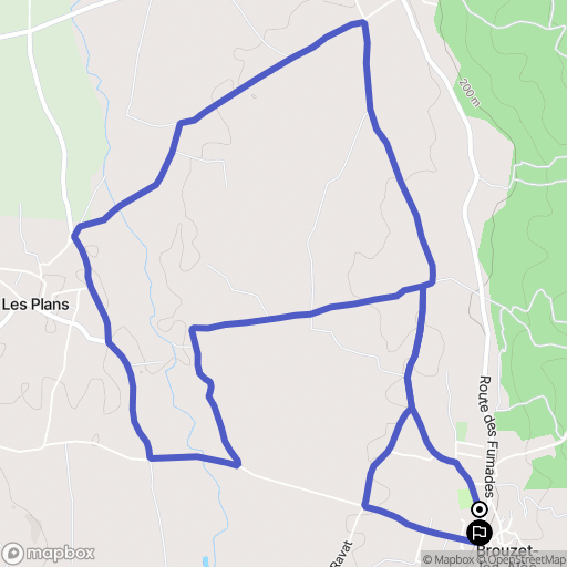 Brouzet-lès-Alès : carte du parcours de randonnée - France