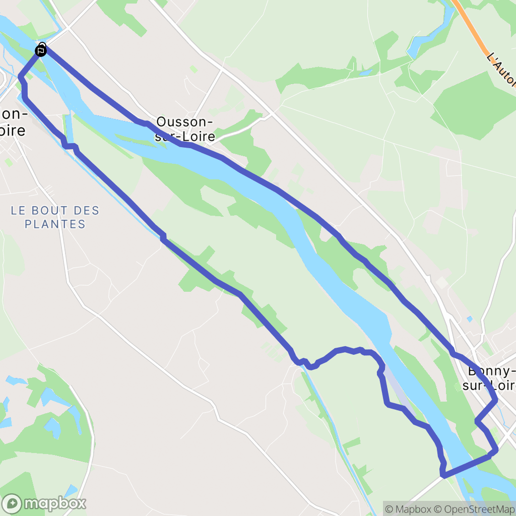 Briare : carte du parcours de randonnée - France