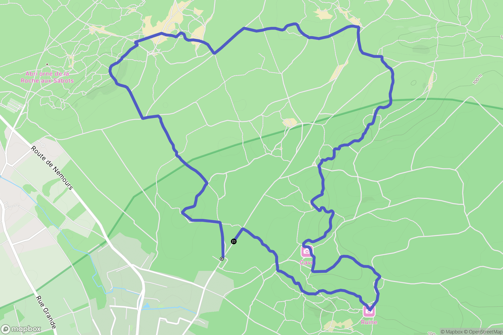 Le Vaudoué : carte du parcours de randonnée - France