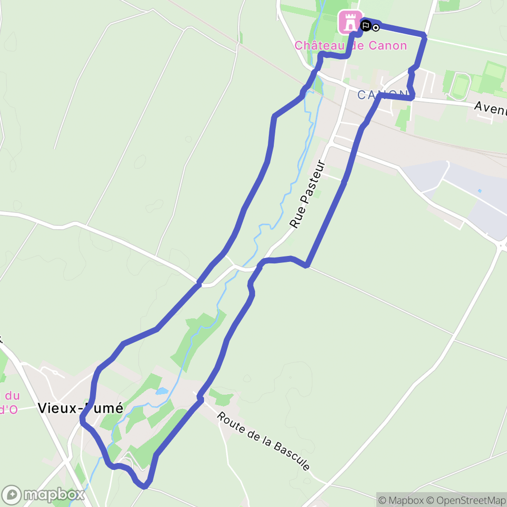 Mézidon Vallée d'Auge : carte du parcours de randonnée - France