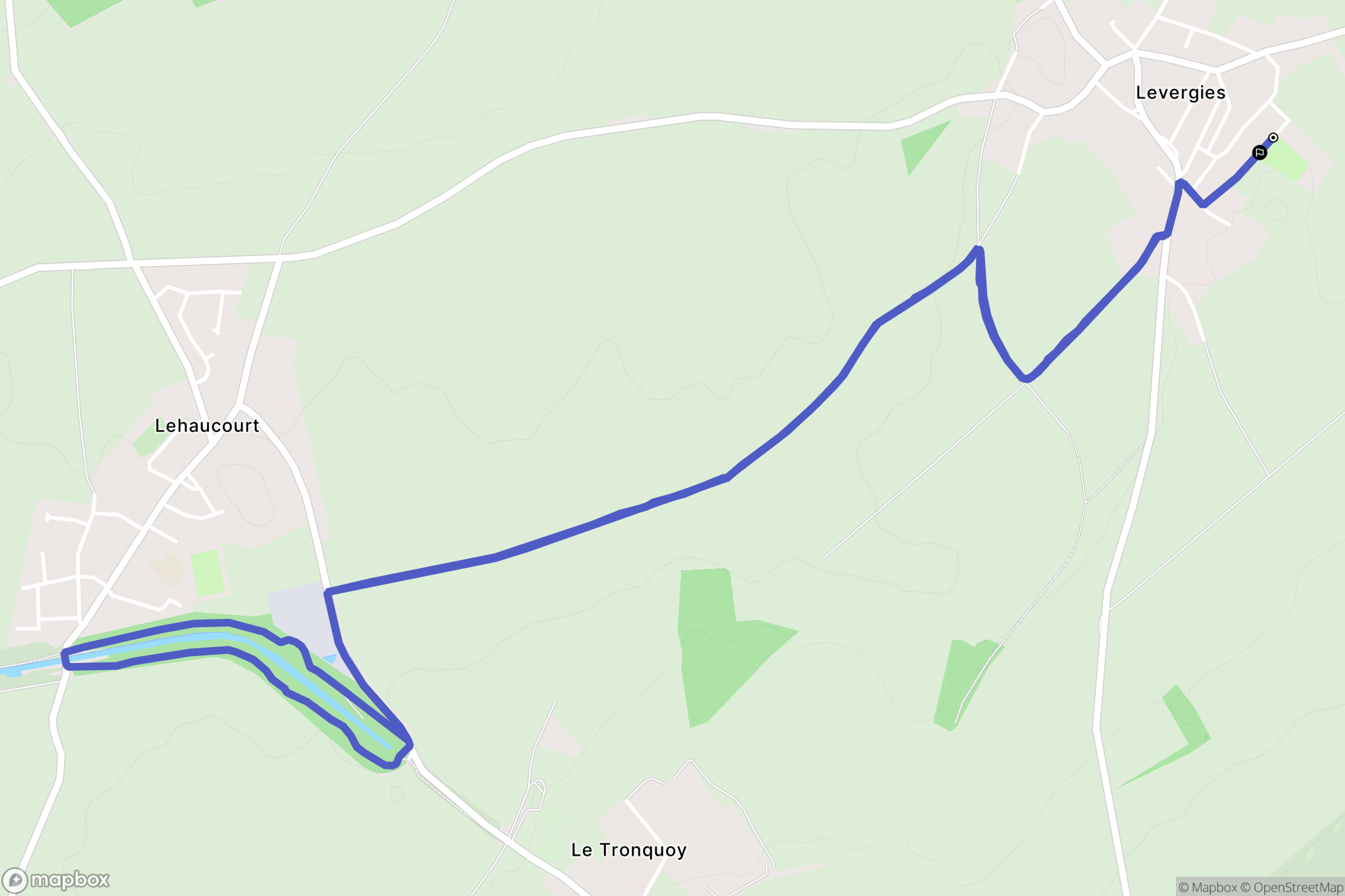 Levergies : carte du parcours de randonnée - France