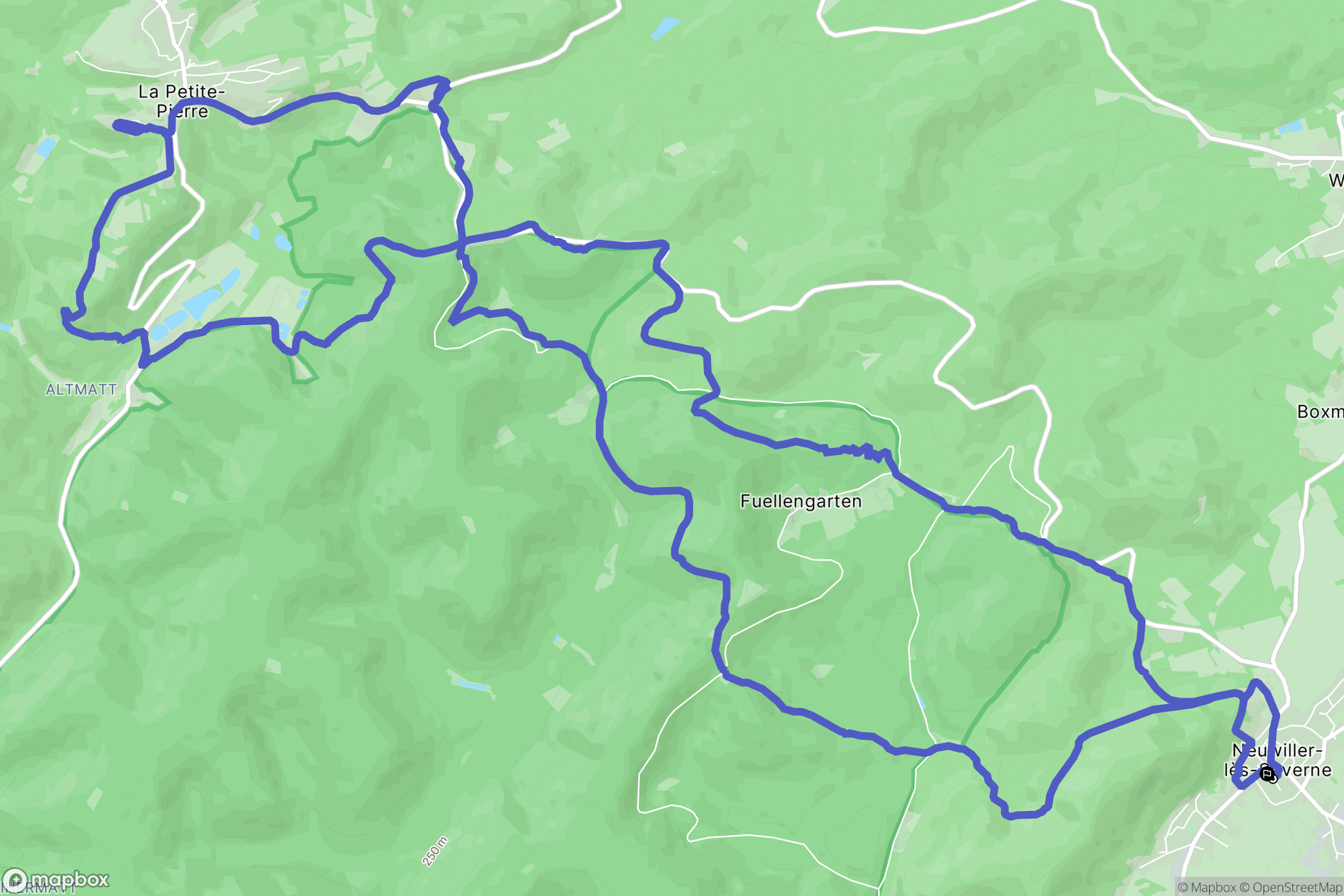 Neuwiller-lès-Saverne : carte du parcours de randonnée - France