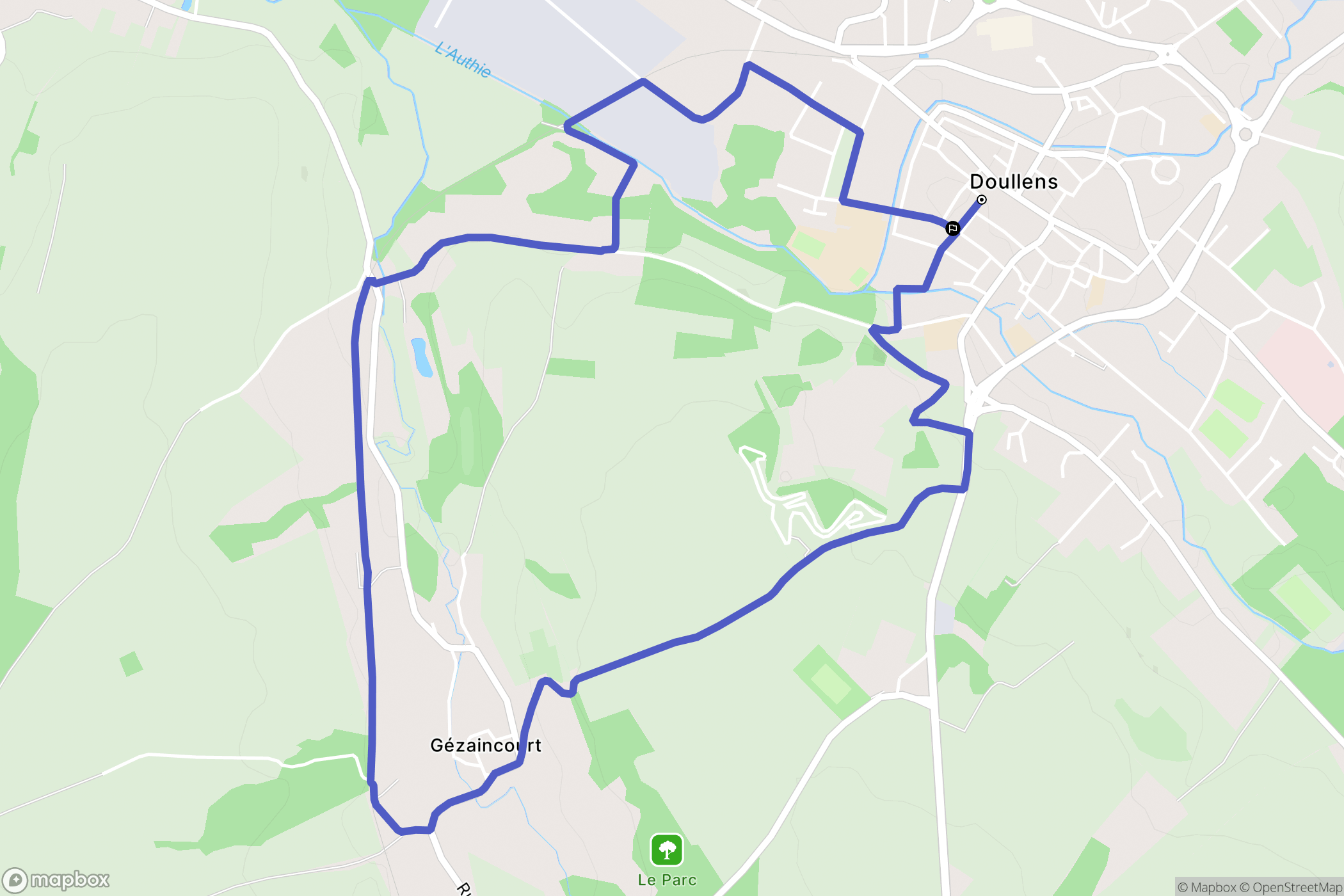 Doullens : carte du parcours de randonnée - France
