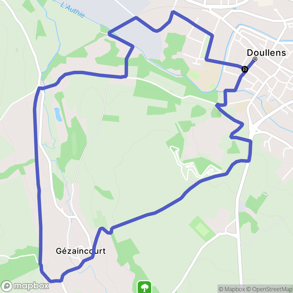 Doullens : carte du parcours de randonnée - France