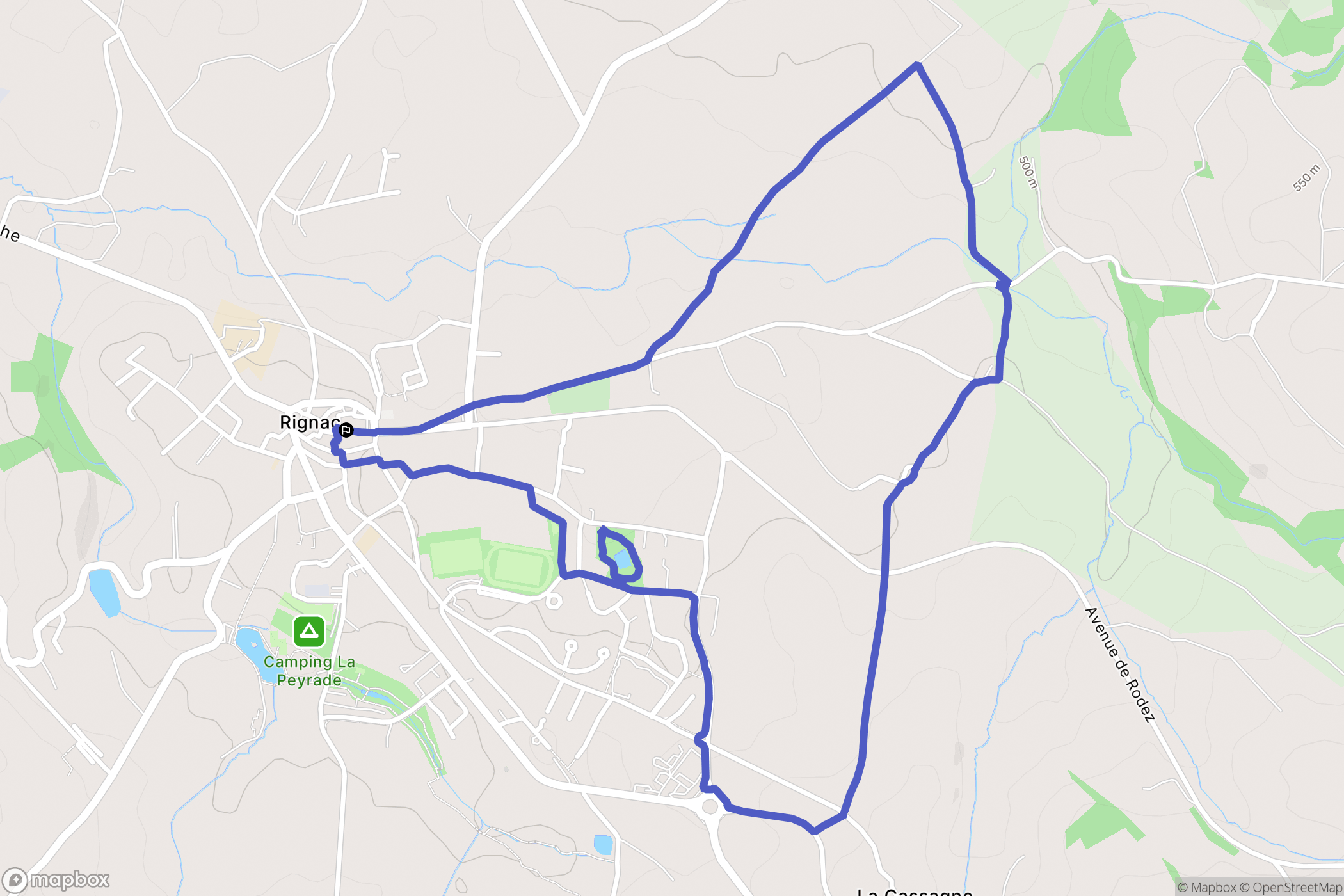 Rignac : carte du parcours de randonnée - France