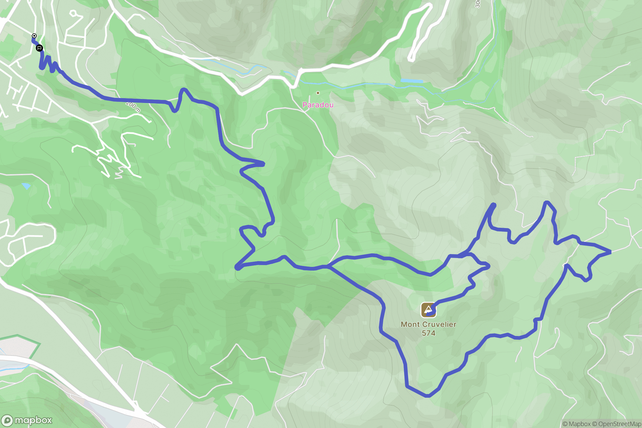 Gémenos : carte du parcours de randonnée - France