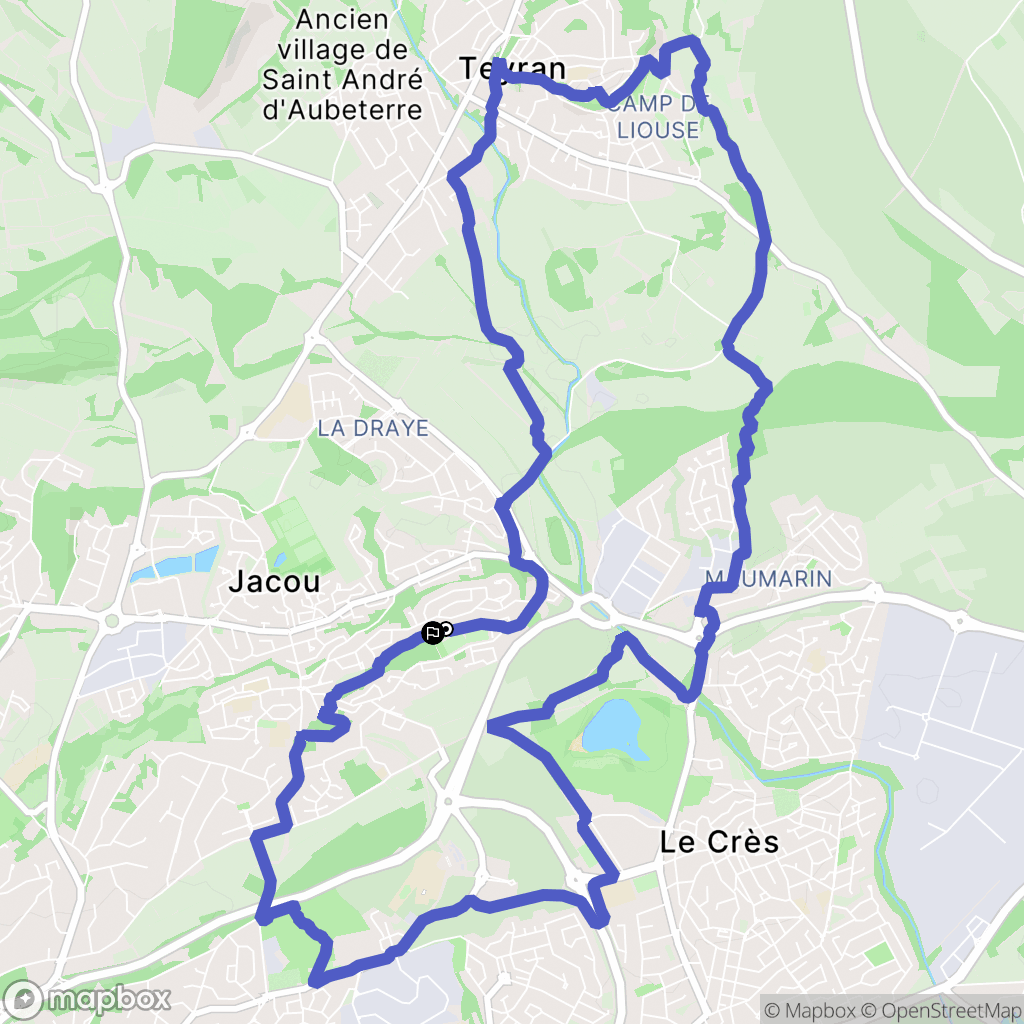 Jacou : carte du parcours de randonnée - France