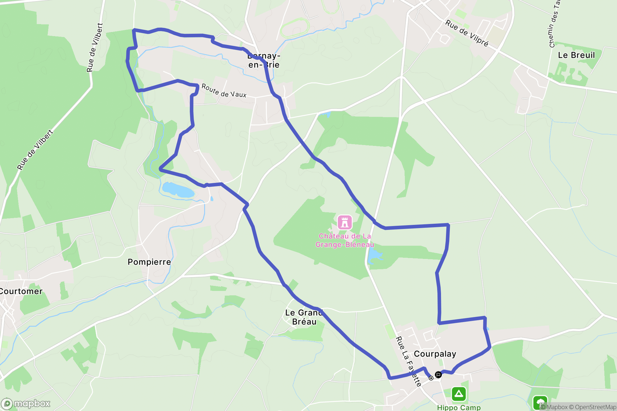 Courpalay : carte du parcours de randonnée - France