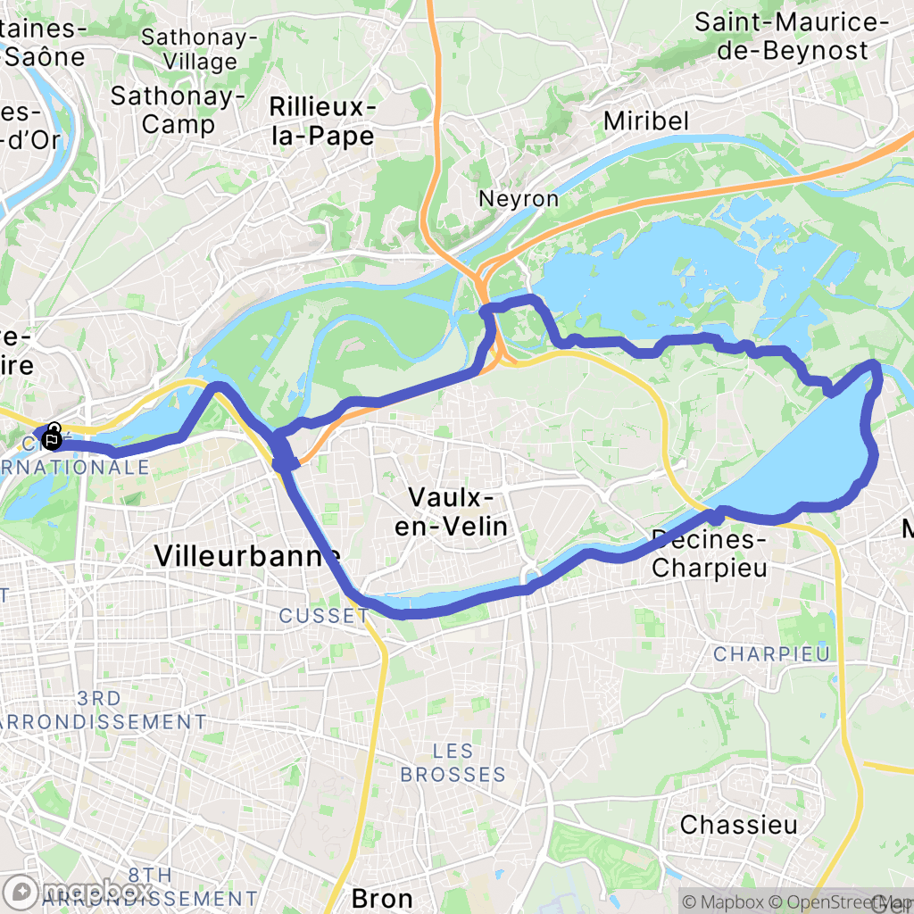 Caluire-et-Cuire : carte du parcours de randonnée - France