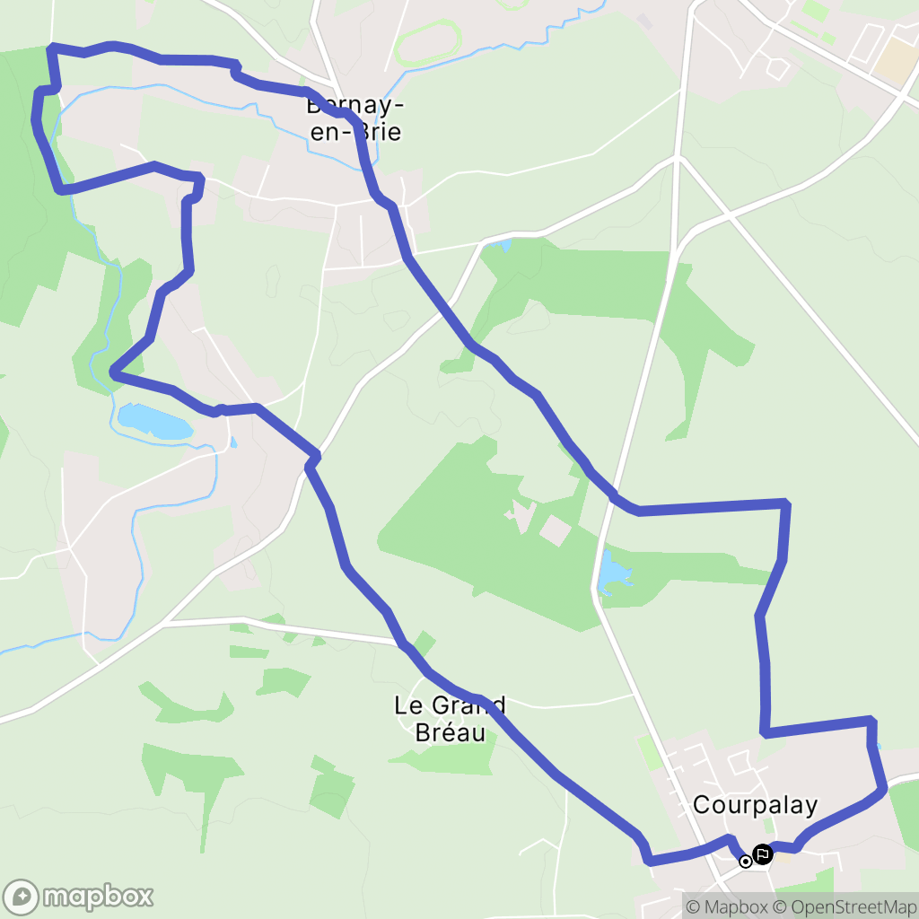 Courpalay : carte du parcours de randonnée - France