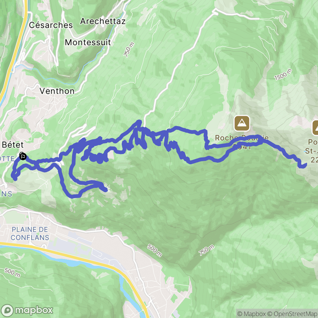 Albertville : carte du parcours de randonnée - France