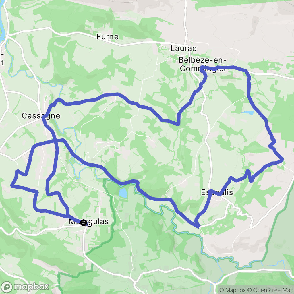 Marsoulas : carte du parcours de randonnée - France