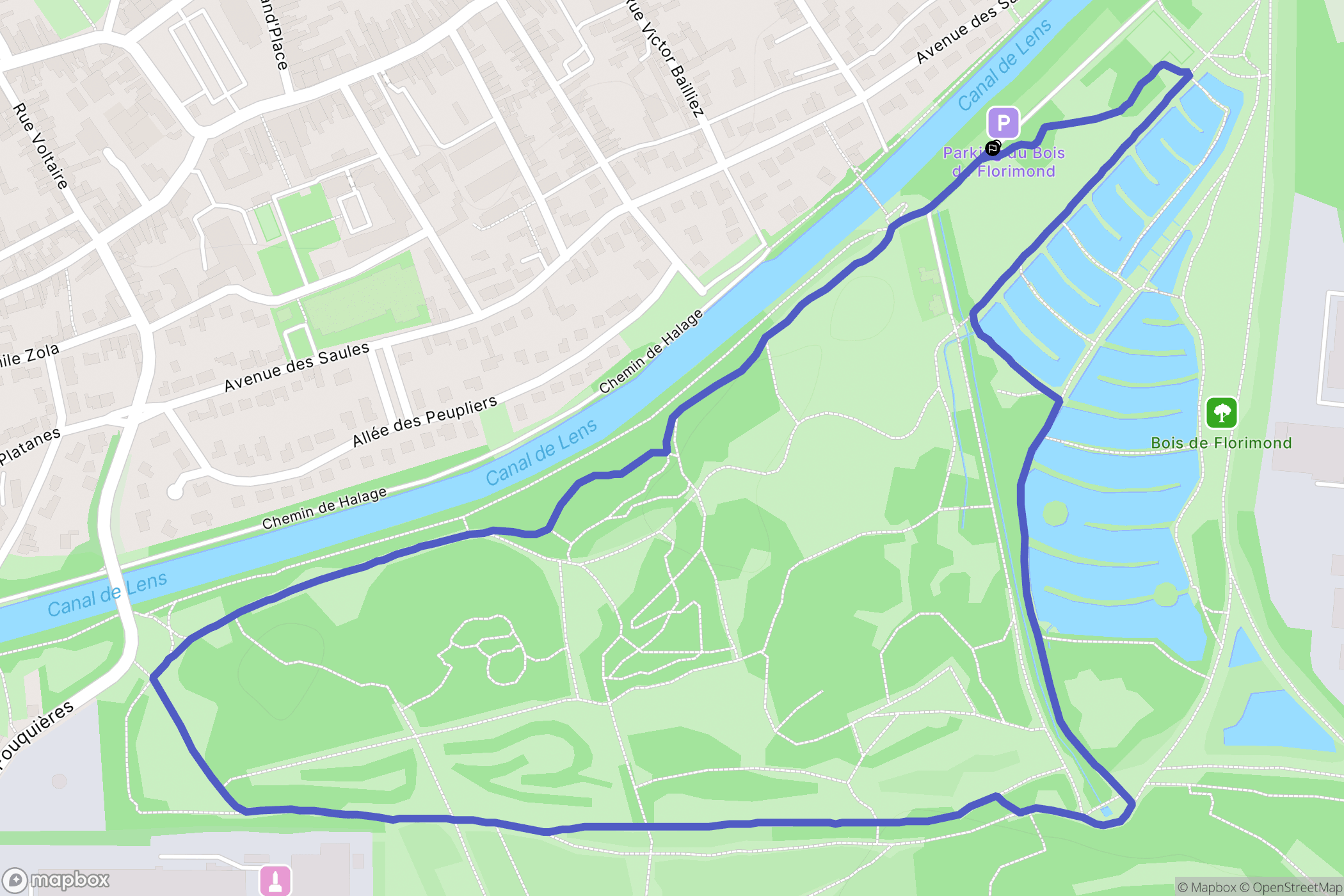Harnes : carte du parcours de randonnée - France