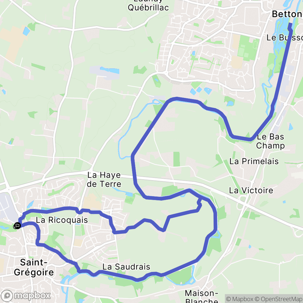 Saint-Grégoire : carte du parcours de randonnée - France