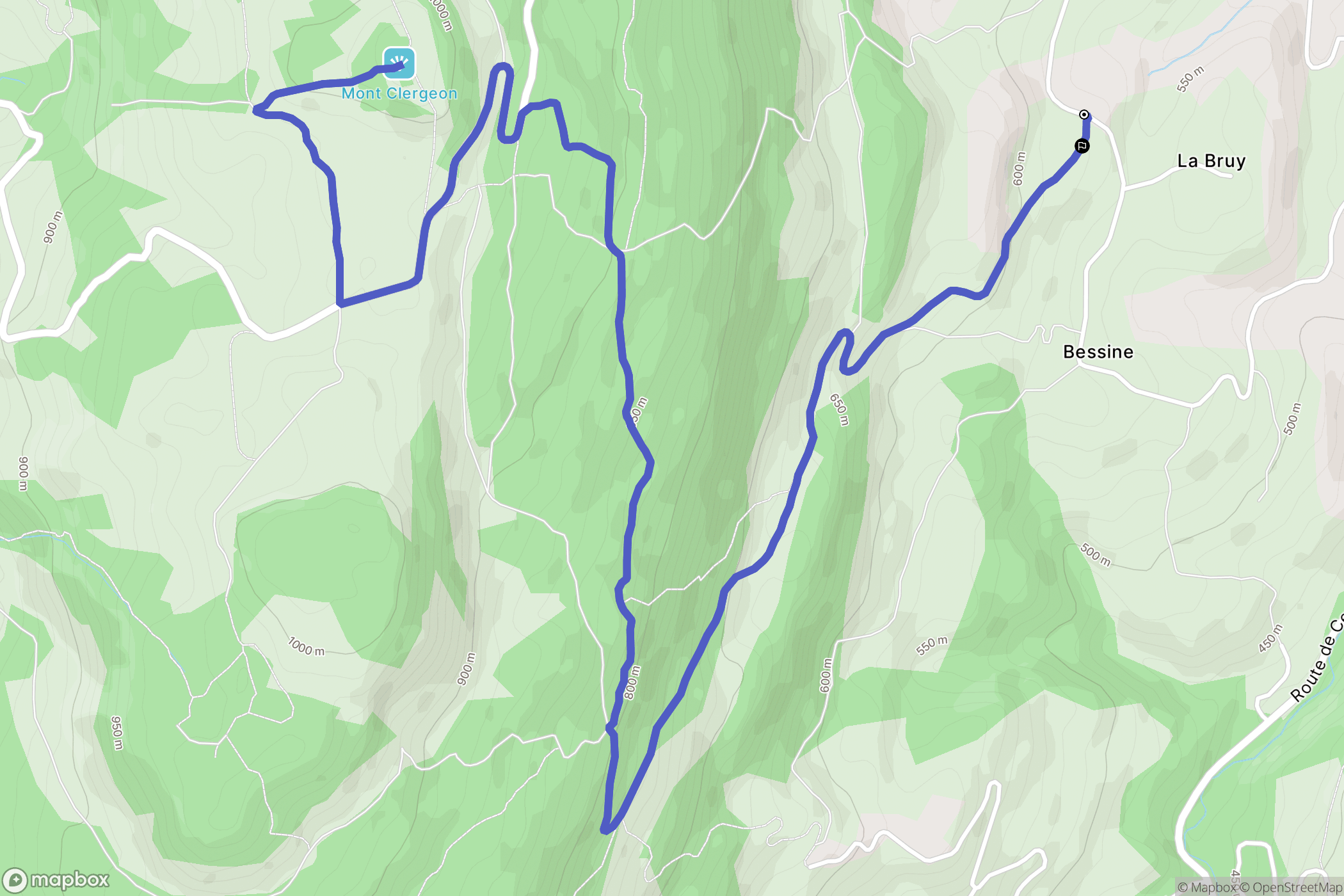 Moye : carte du parcours de randonnée - France