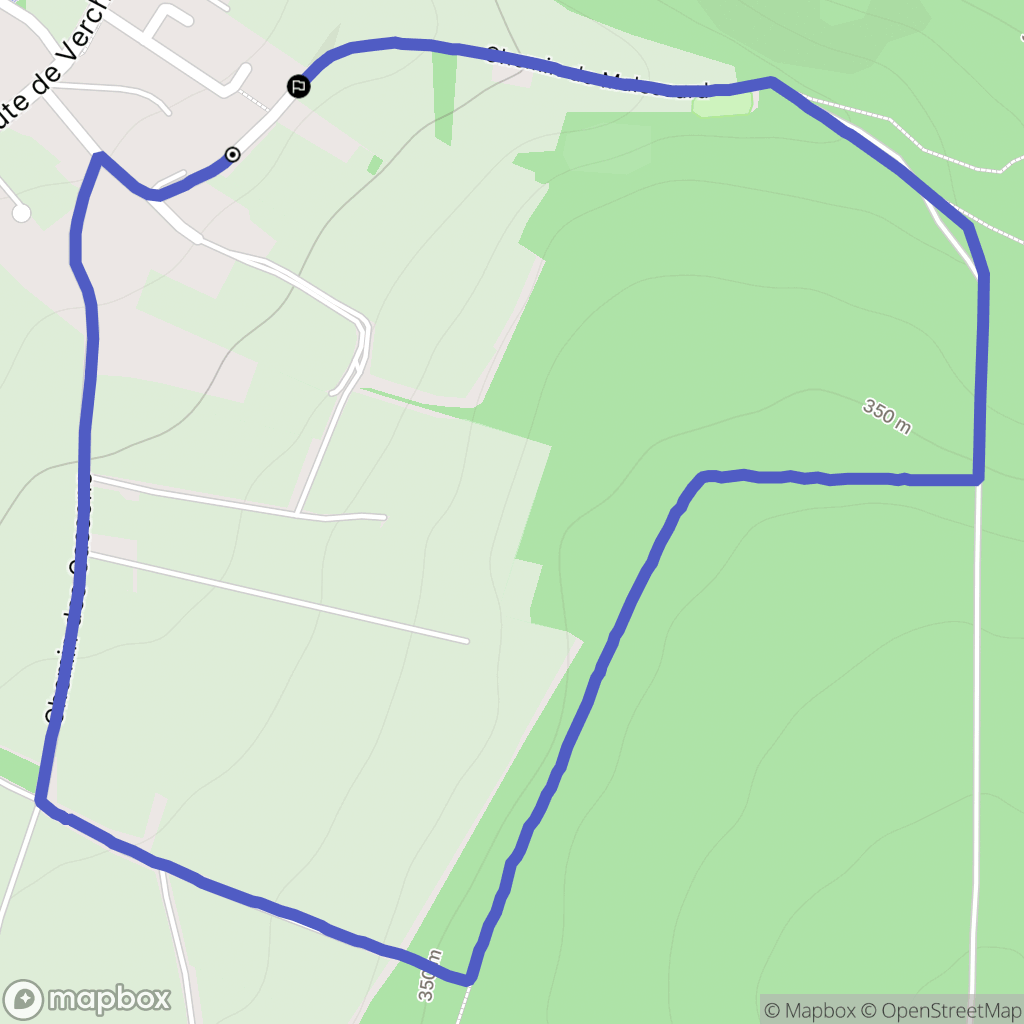 Verzé : carte du parcours de randonnée - France