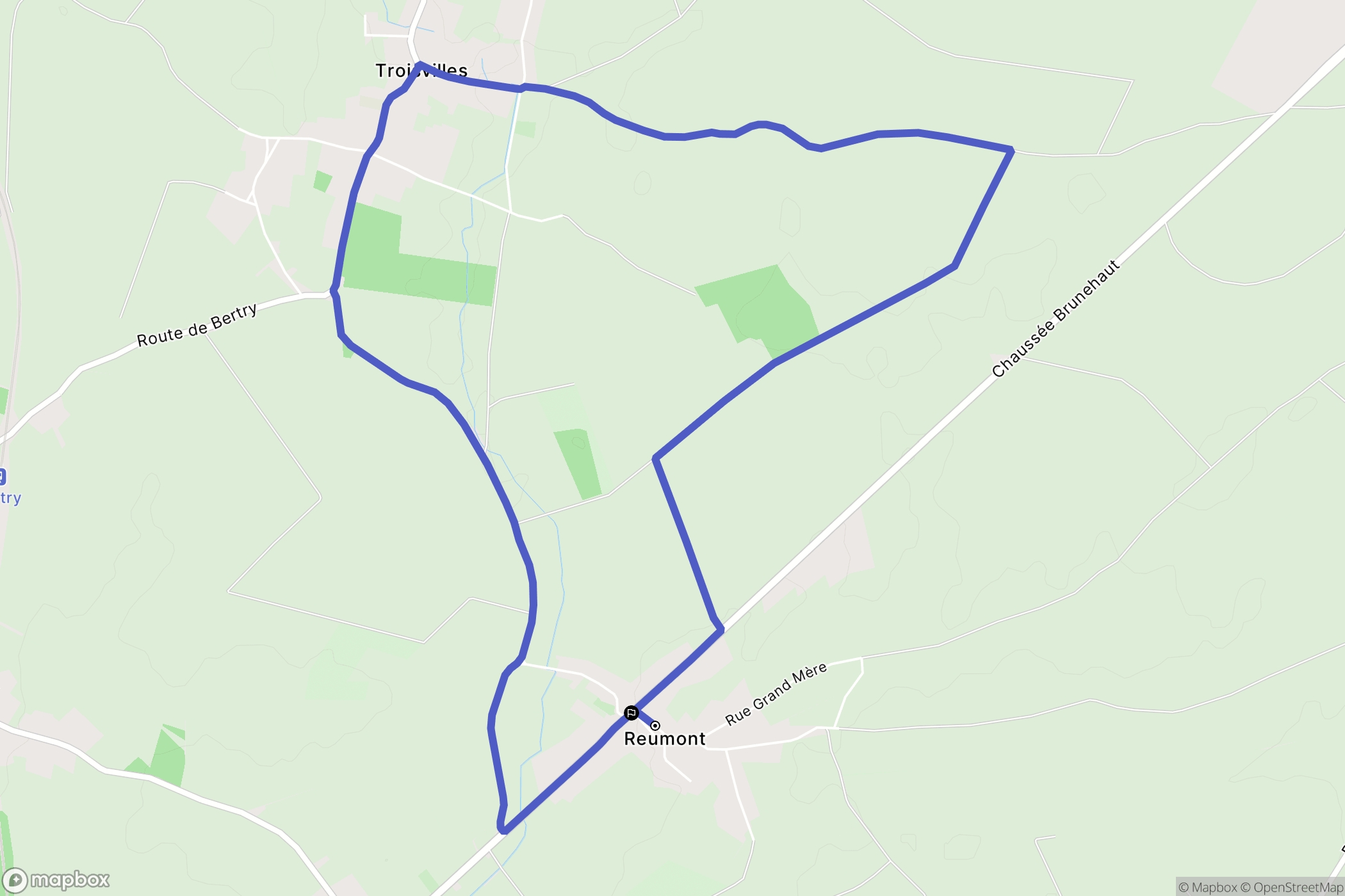 Reumont : carte du parcours de randonnée - France