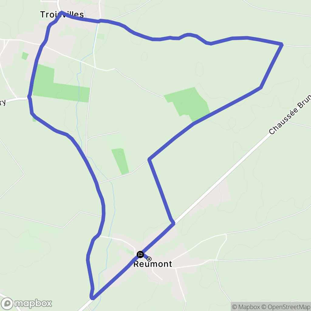 Reumont : carte du parcours de randonnée - France