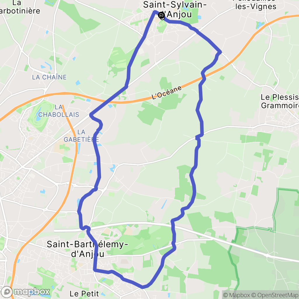 Verrières-en-Anjou : carte du parcours de randonnée - France