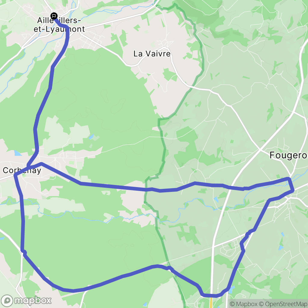 Aillevillers-et-Lyaumont : carte du parcours de randonnée - France