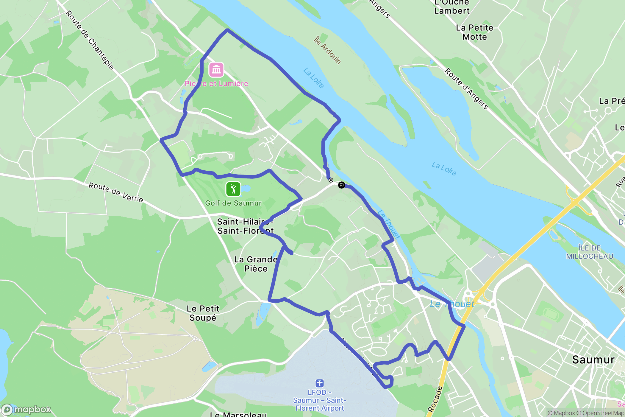Saumur : carte du parcours de randonnée - France