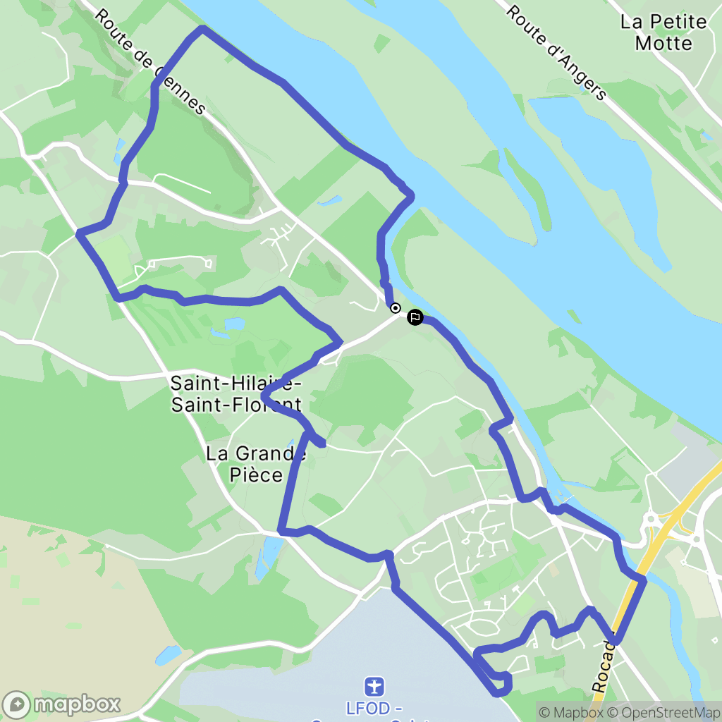 Saumur : carte du parcours de randonnée - France