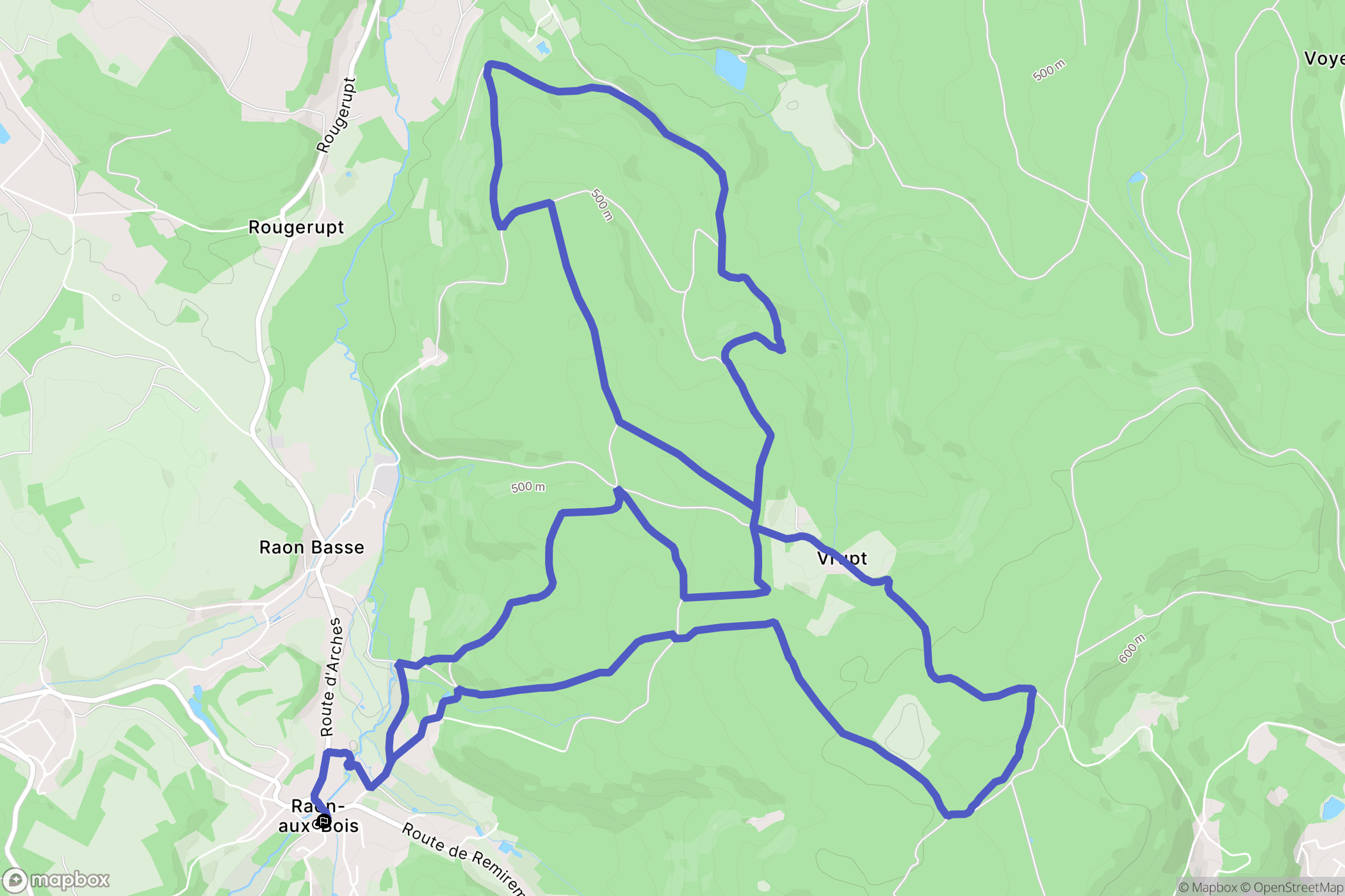 Raon-aux-Bois : carte du parcours de randonnée - France