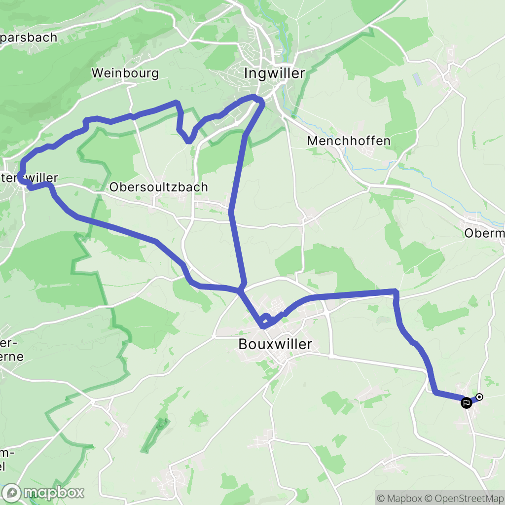 Kirrwiller : carte du parcours de randonnée - France