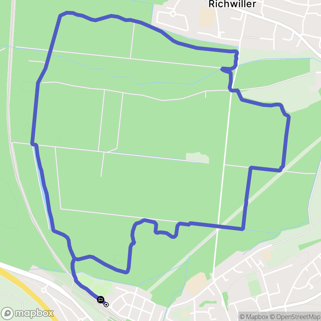 Lutterbach : carte du parcours de randonnée - France