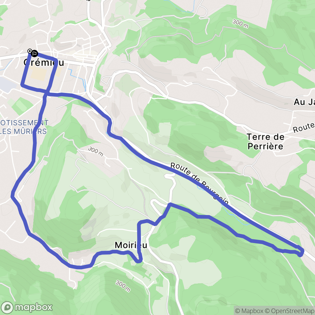 Crémieu : carte du parcours de randonnée - France