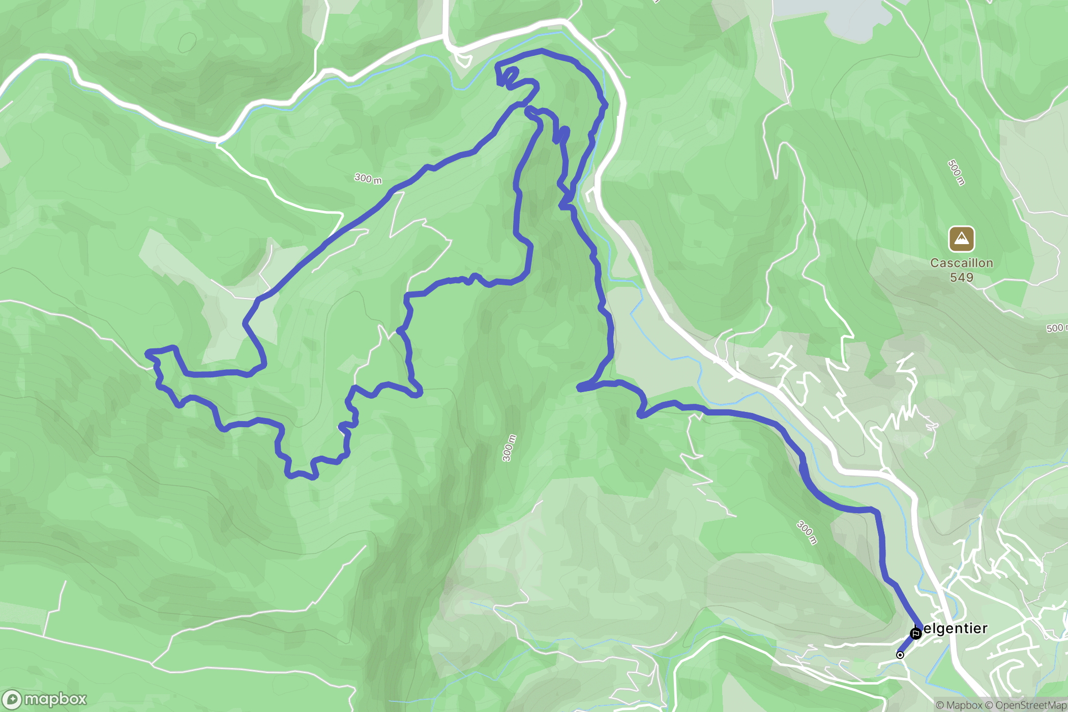 Belgentier : carte du parcours de randonnée - France