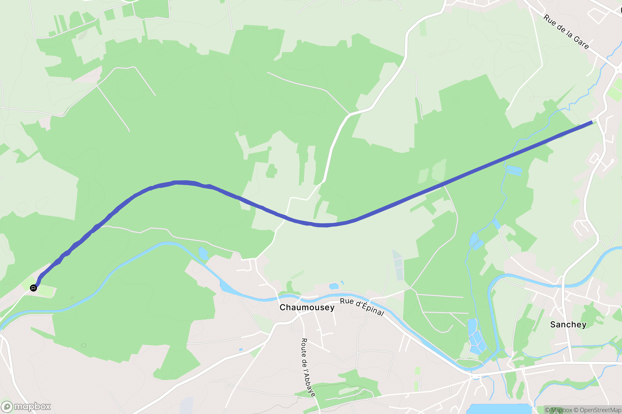 Chaumousey : carte du parcours de randonnée - France