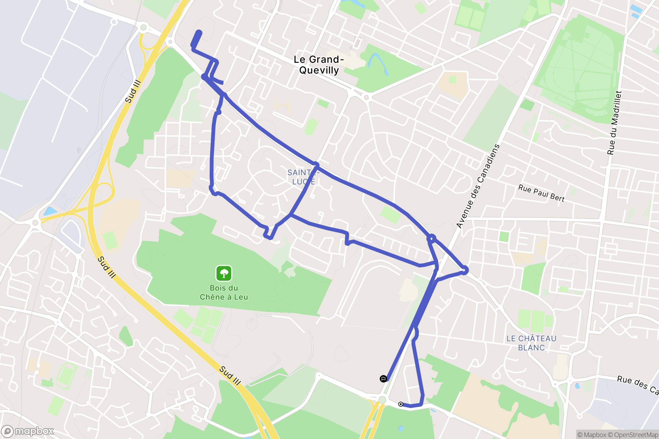 Petit-Couronne : carte du parcours de randonnée - France