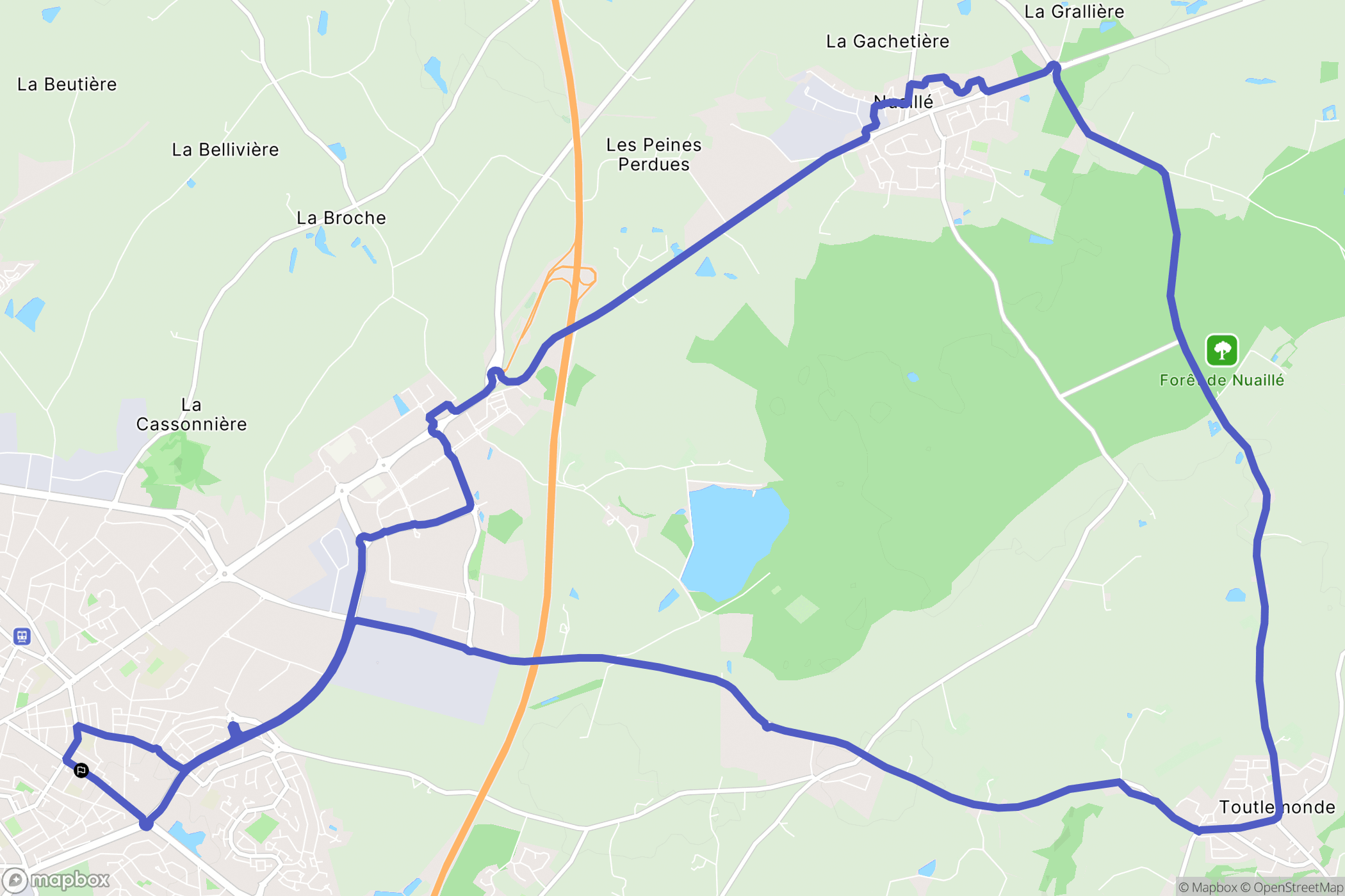 Cholet : carte du parcours de randonnée - France