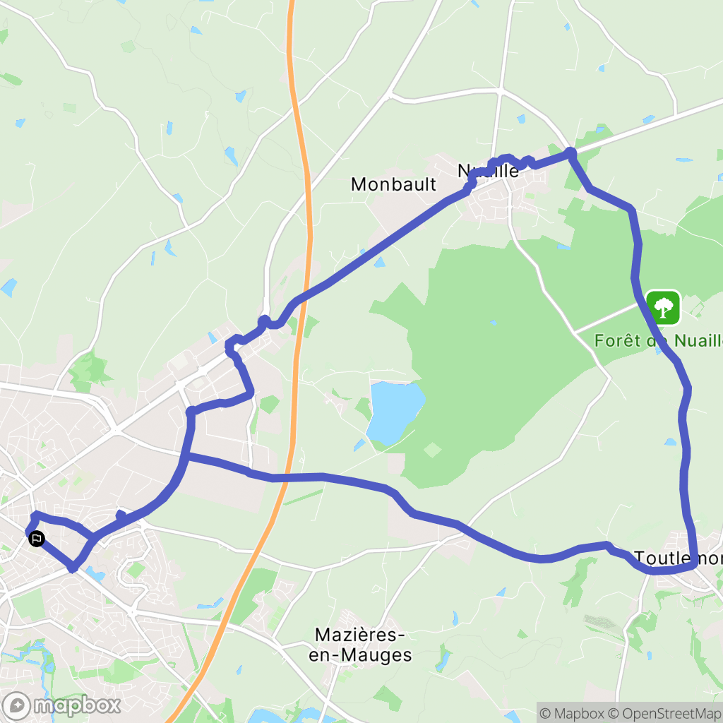 Cholet : carte du parcours de randonnée - France