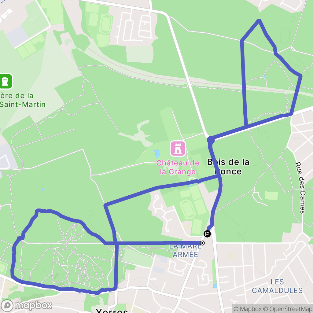 Yerres : carte du parcours de randonnée - France