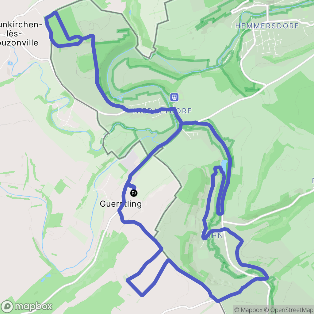 Guerstling : carte du parcours de randonnée - France