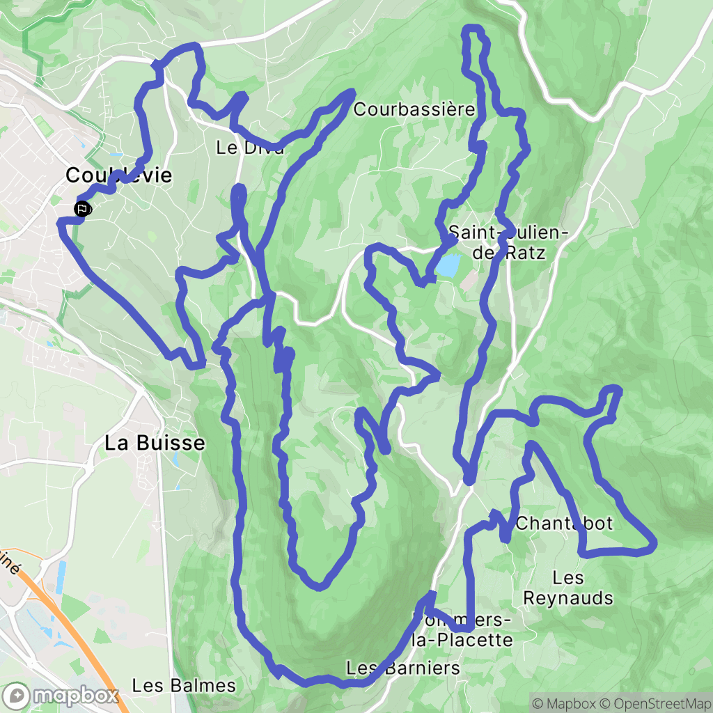 Coublevie : carte du parcours de randonnée - France