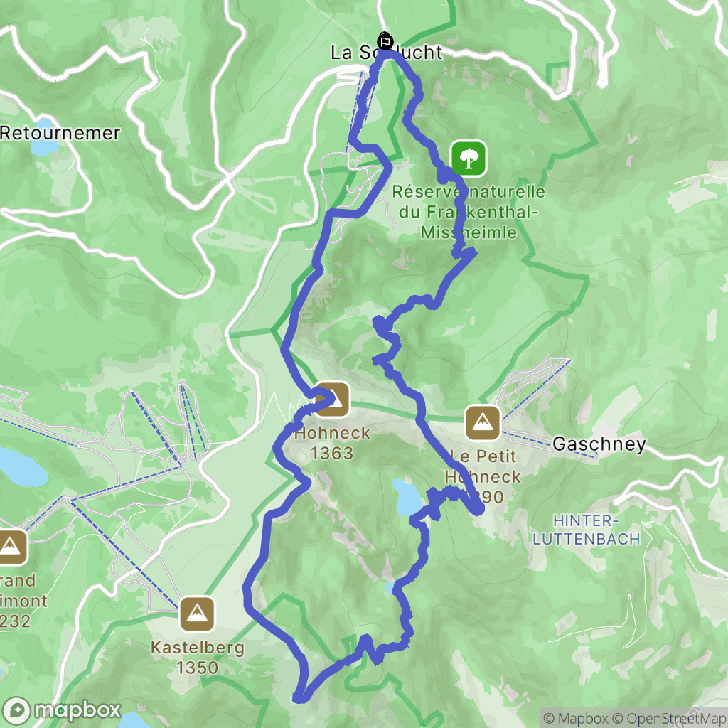 Le Valtin : carte du parcours de randonnée - France