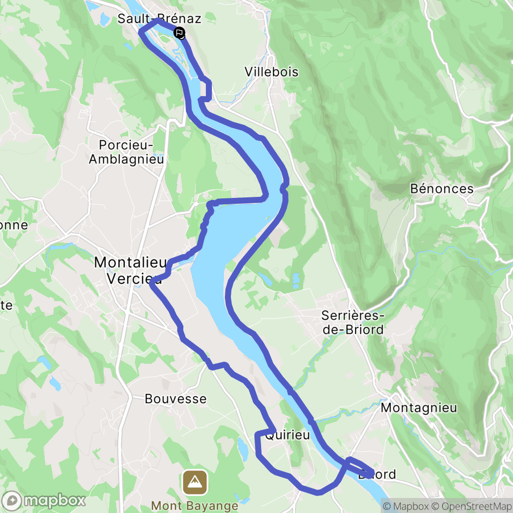 Sault-Brénaz : carte du parcours de randonnée - France