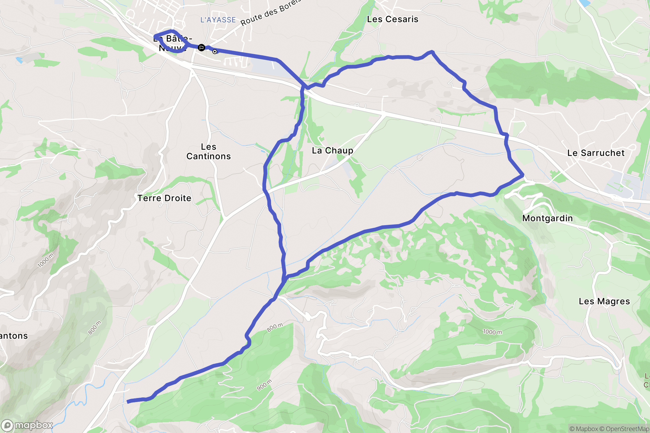 La Bâtie-Neuve : carte du parcours de randonnée - France