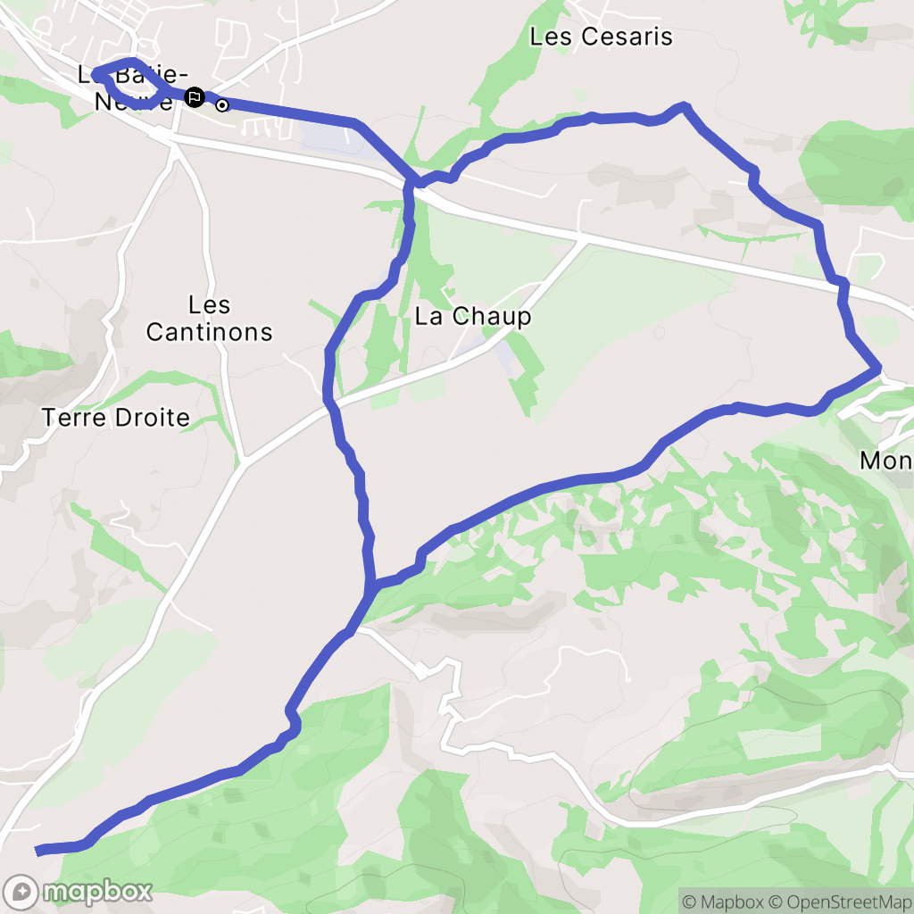 La Bâtie-Neuve : carte du parcours de randonnée - France