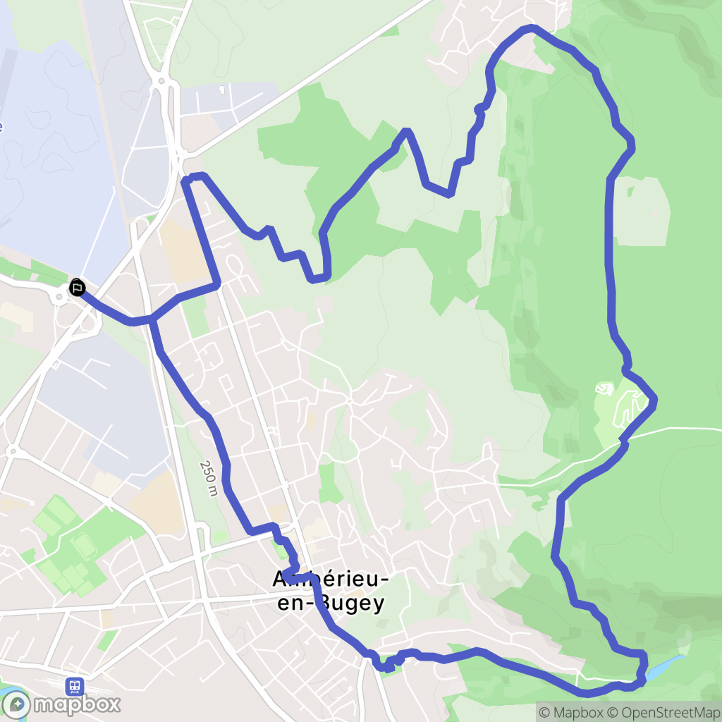 Ambérieu-en-Bugey : carte du parcours de randonnée - France