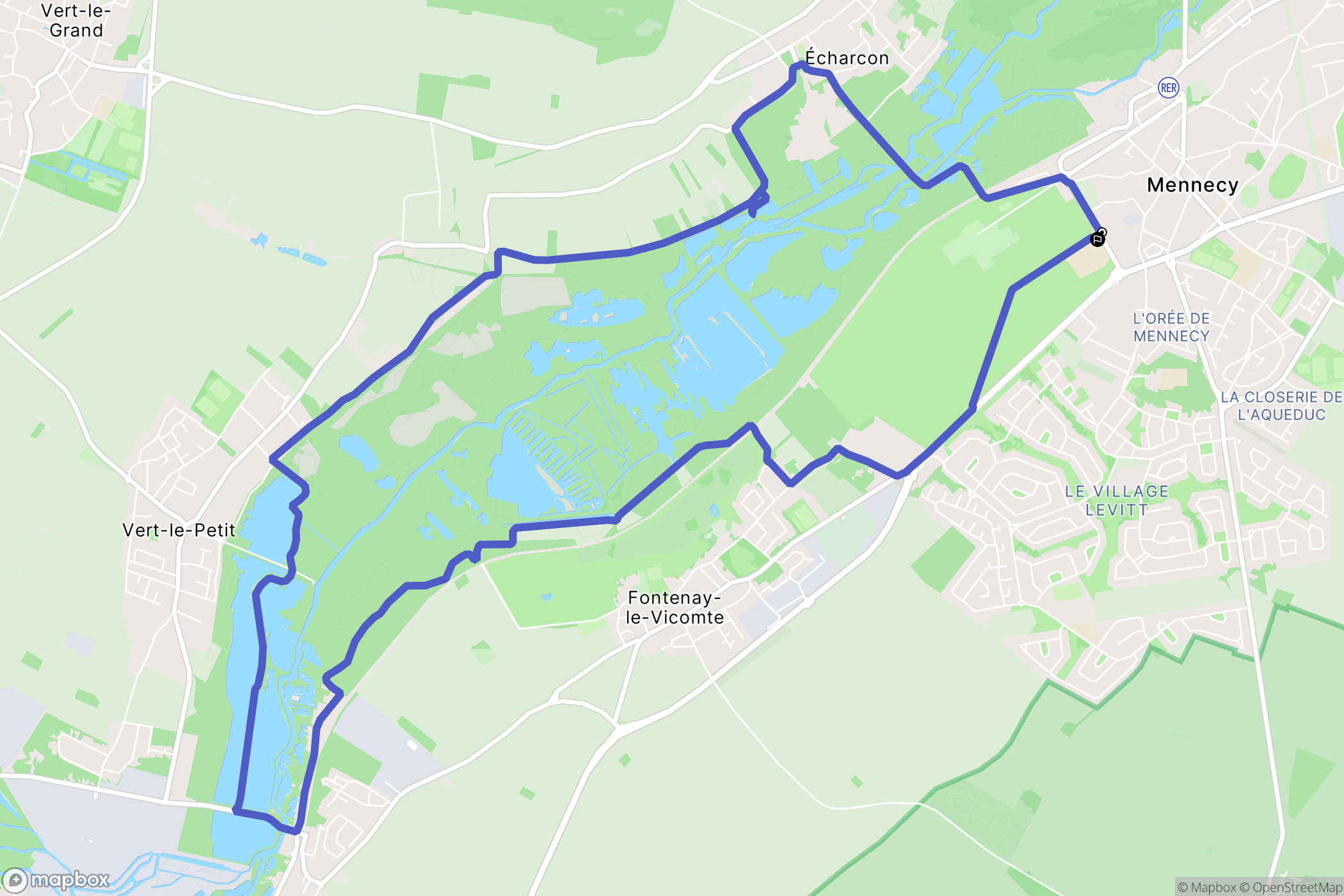 Mennecy : carte du parcours de randonnée - France