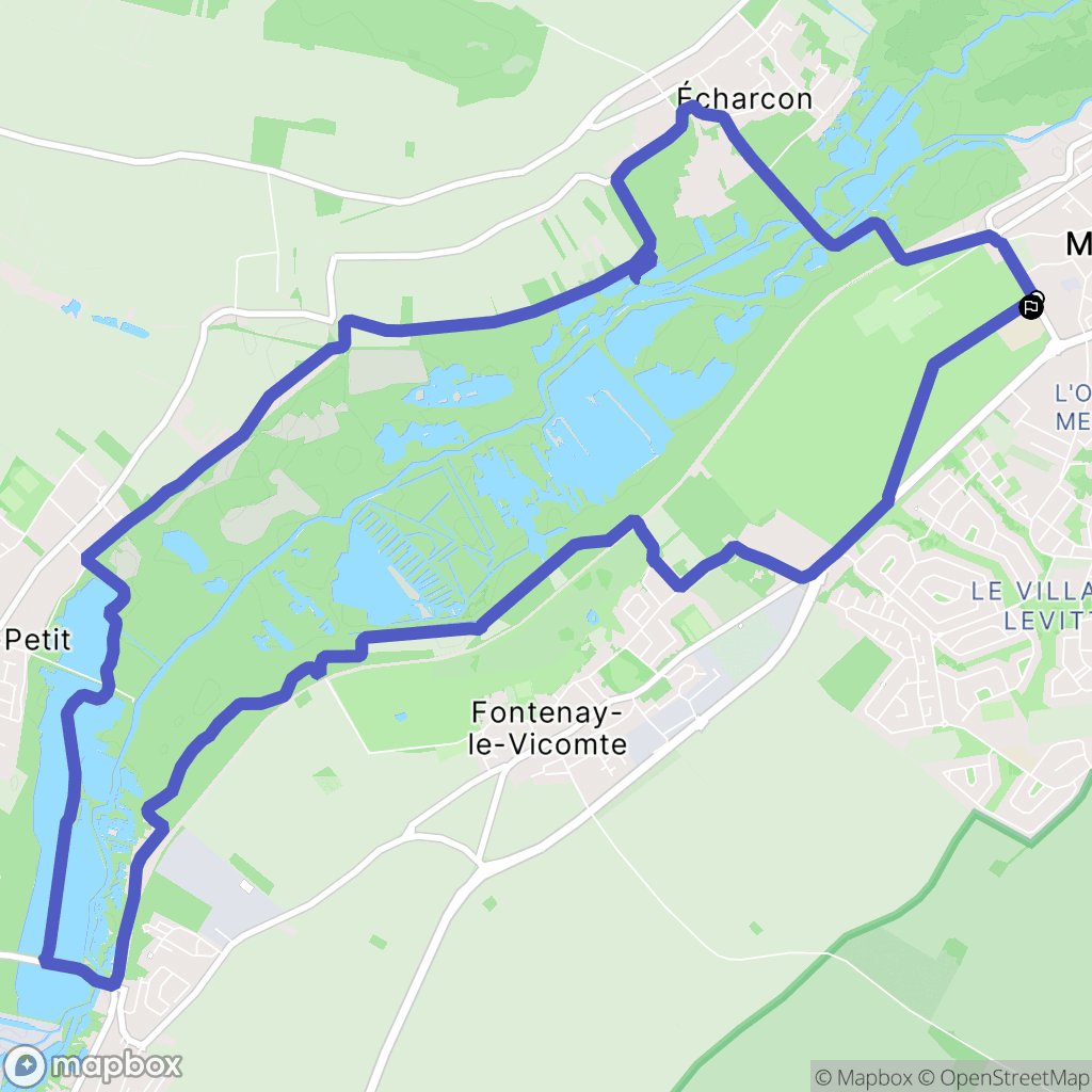 Mennecy : carte du parcours de randonnée - France