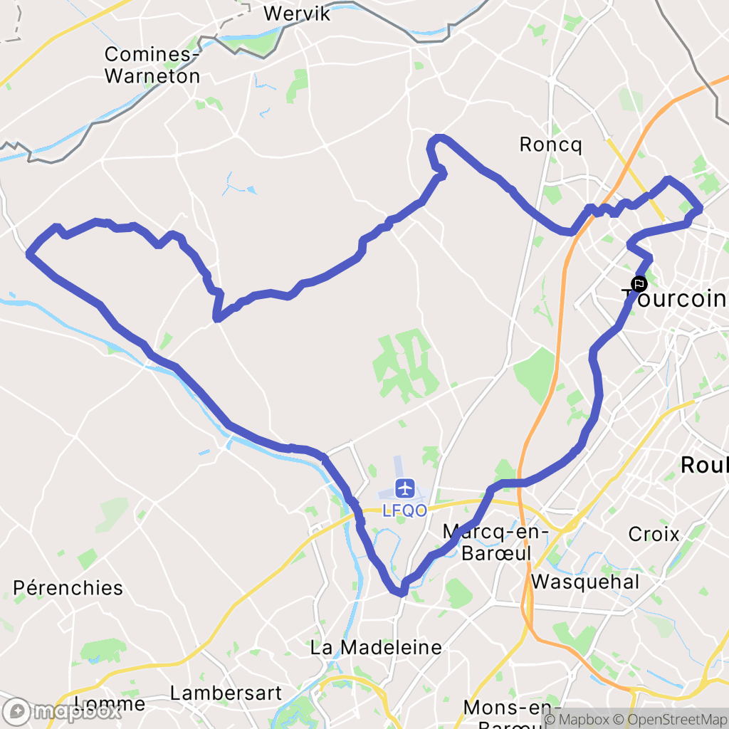 Tourcoing : carte du parcours de randonnée - France