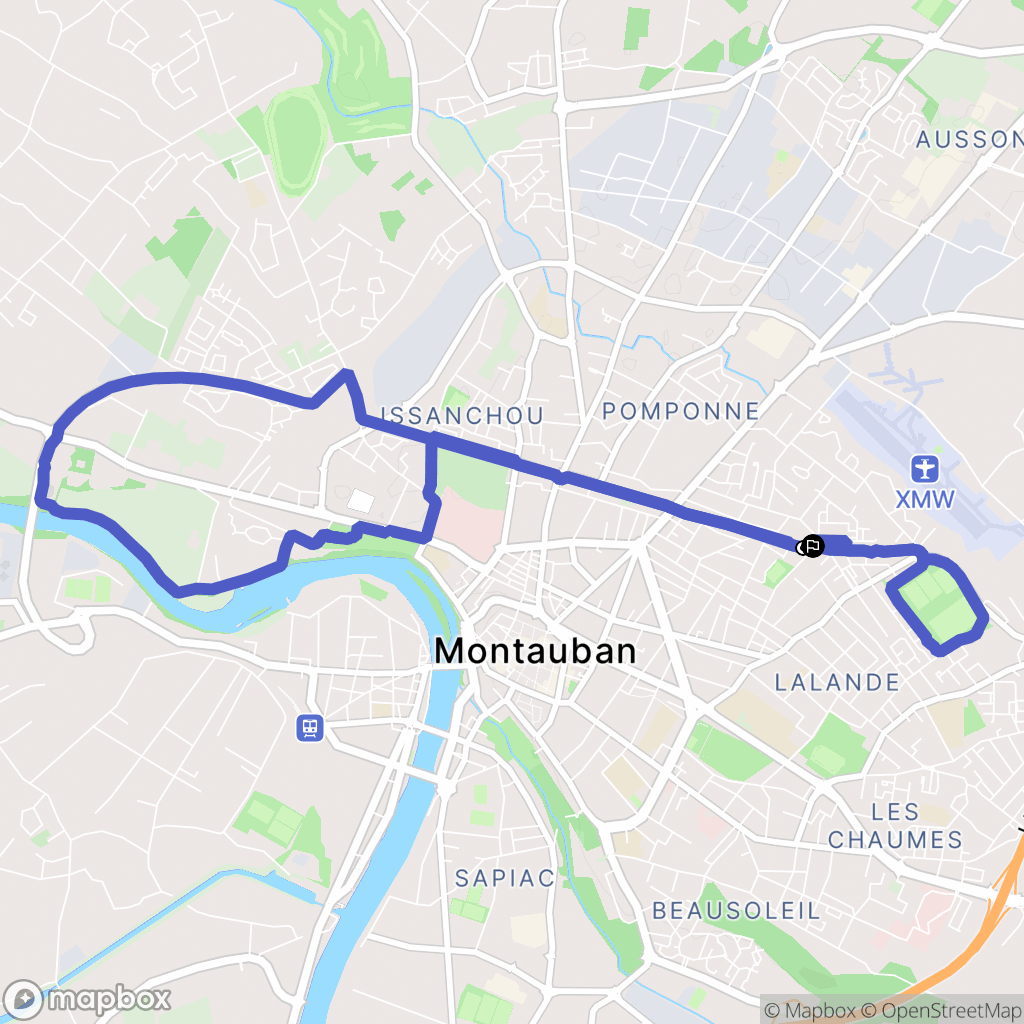 Montauban : carte du parcours de randonnée - France