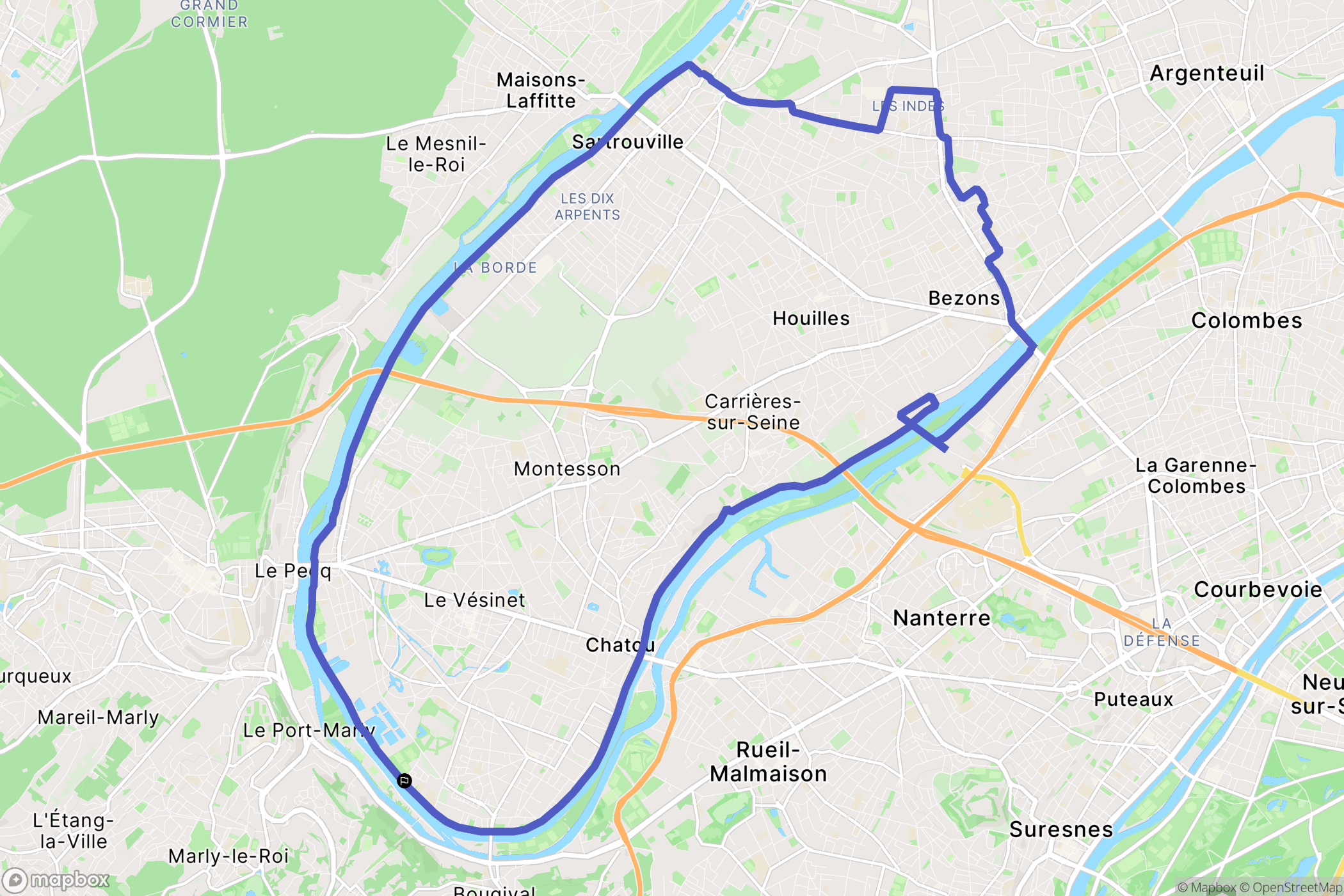Croissy : carte du parcours de randonnée - France