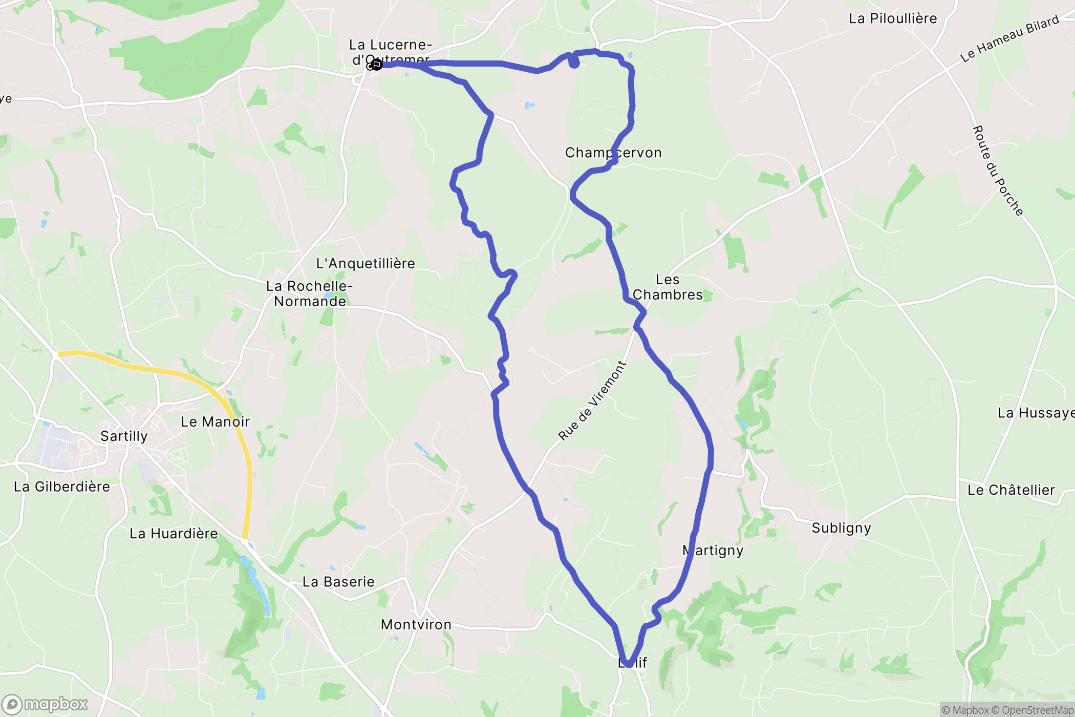 La Lucerne-d'Outremer : carte du parcours de randonnée - France